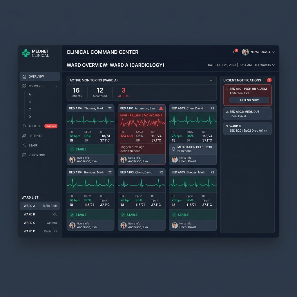 GSmart Hospital Control Room Preview Mockup
